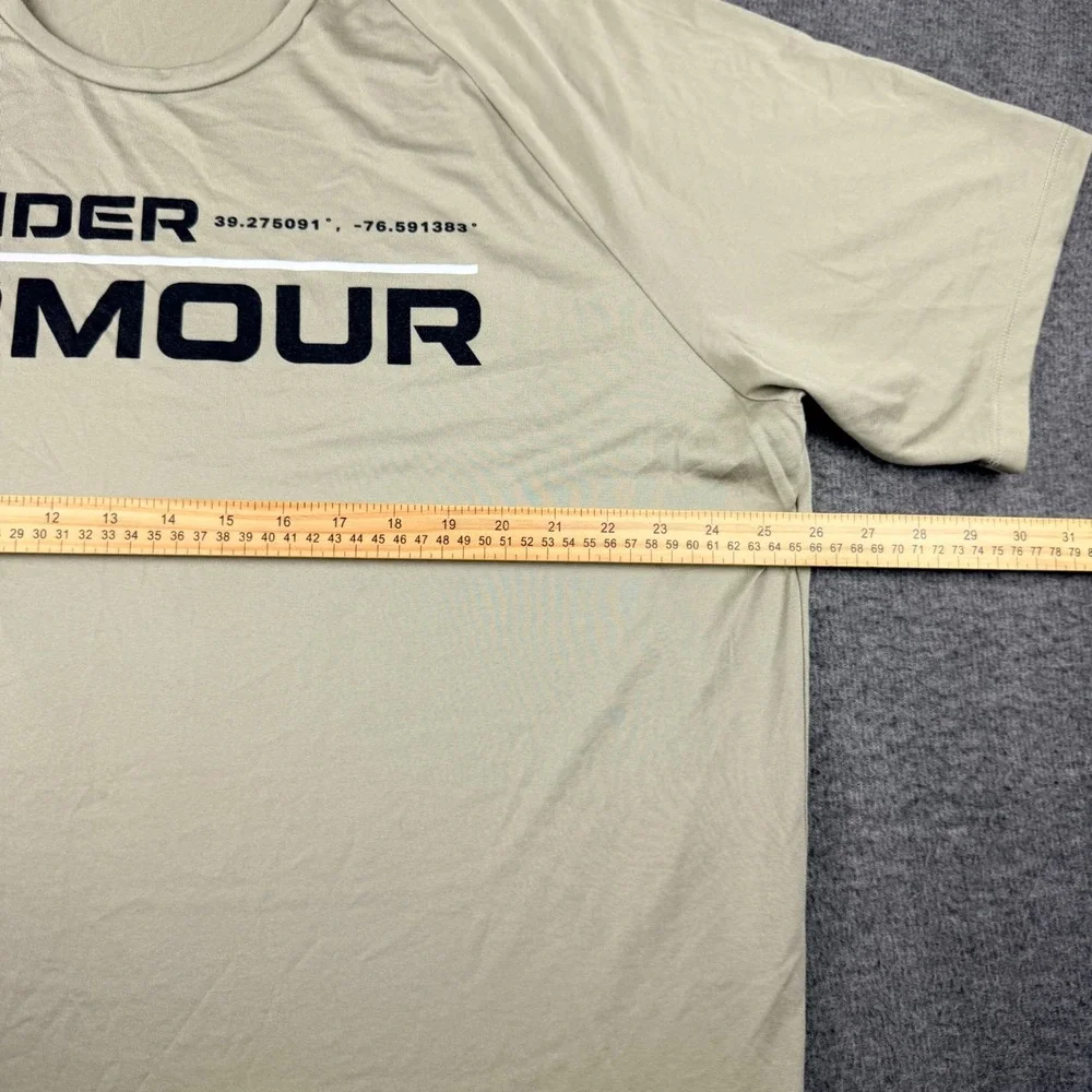 Under Armour UA‎ Tech 2.0 Men's XXL T-Shirt Beige Short Sleeve Loose Fit